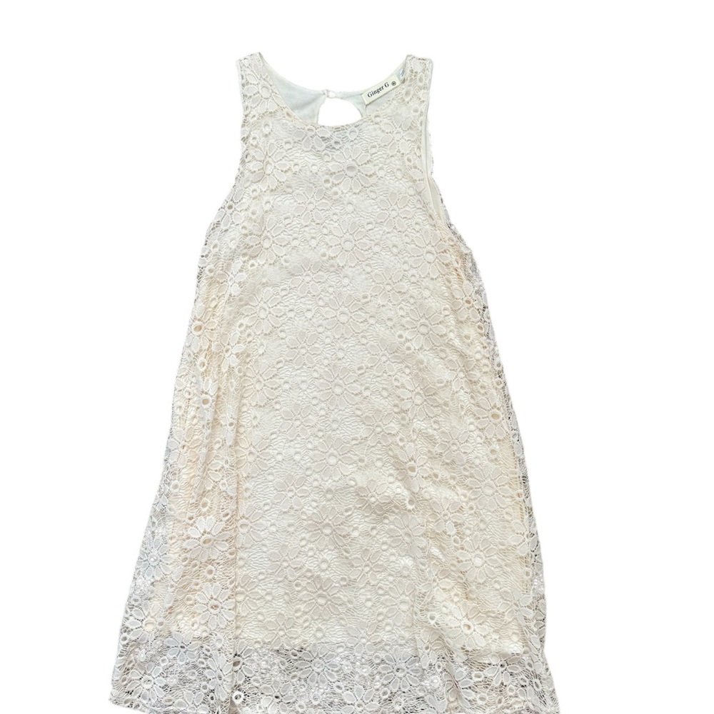 Ginger G Cream Scoop Neck Sleeveless Sundress